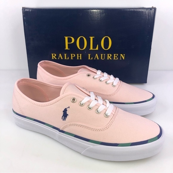 Polo Ralph Lauren Other - POLO Ralph Lauren Men's Keaton Leather-Trim Canvas Shoes Carmel Pink